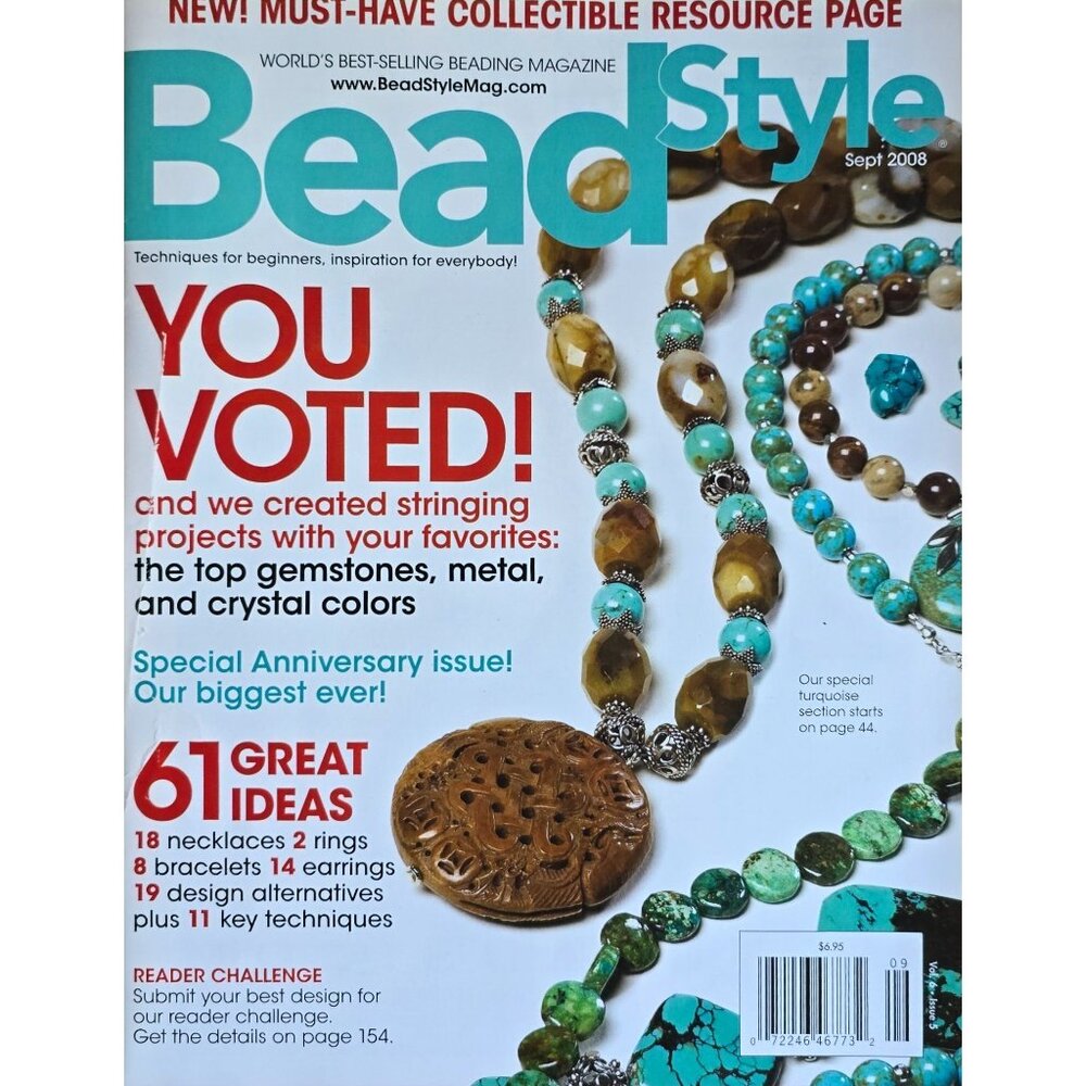 Bead Style Magazine September 2008 A Special Turquoise Edition